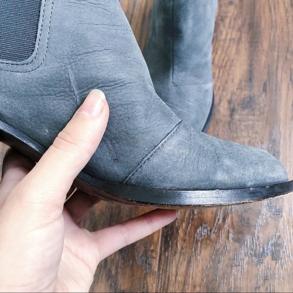 rag & bone • Walker chelsea boot ankle bootie Charcoal grey nubuck leather heel - Picture 11 of 16
